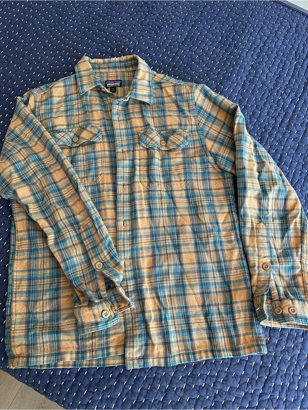 Patagonia Plaid Flannel Shirt, size Small. Good condition.